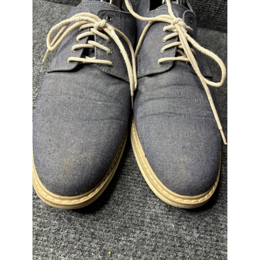 Public Opinion Mens Blue Textile Derby Lace Up Oxford Shoes Size 9.5M RN58665